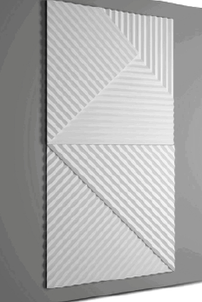 Revestimento Pedra PU Triangular Branca